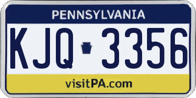 PA license plate KJQ3356