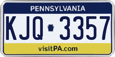 PA license plate KJQ3357