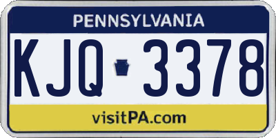 PA license plate KJQ3378