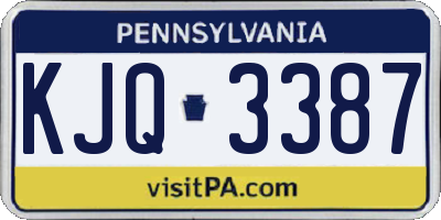 PA license plate KJQ3387