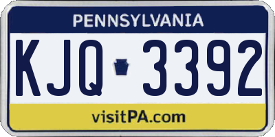 PA license plate KJQ3392