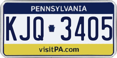 PA license plate KJQ3405