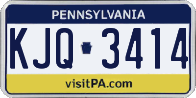 PA license plate KJQ3414