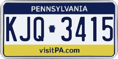 PA license plate KJQ3415