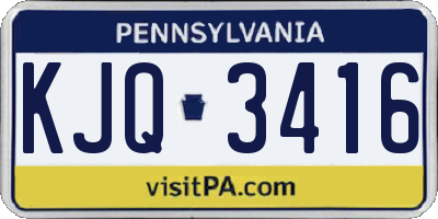 PA license plate KJQ3416