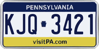 PA license plate KJQ3421