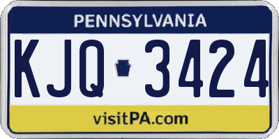 PA license plate KJQ3424