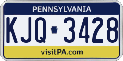 PA license plate KJQ3428