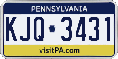 PA license plate KJQ3431