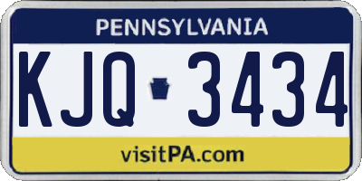 PA license plate KJQ3434