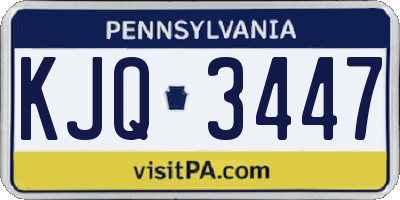 PA license plate KJQ3447