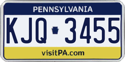 PA license plate KJQ3455