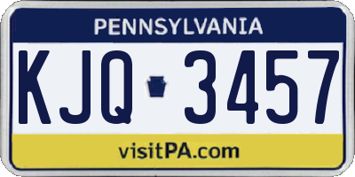 PA license plate KJQ3457