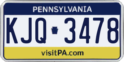 PA license plate KJQ3478