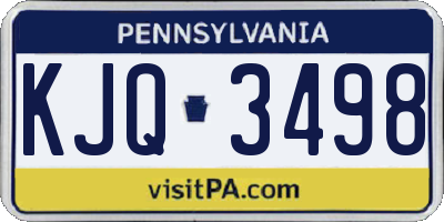 PA license plate KJQ3498