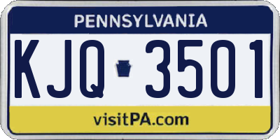 PA license plate KJQ3501