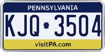 PA license plate KJQ3504