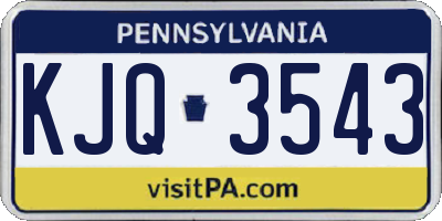 PA license plate KJQ3543