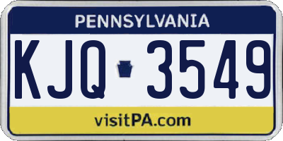 PA license plate KJQ3549