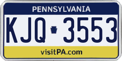 PA license plate KJQ3553