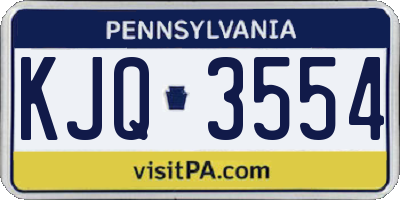PA license plate KJQ3554