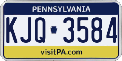 PA license plate KJQ3584