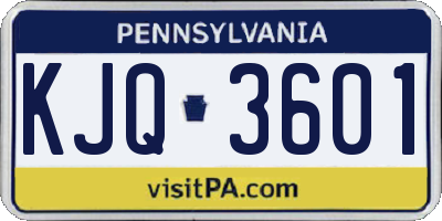 PA license plate KJQ3601