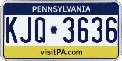 PA license plate KJQ3636