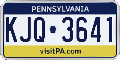 PA license plate KJQ3641