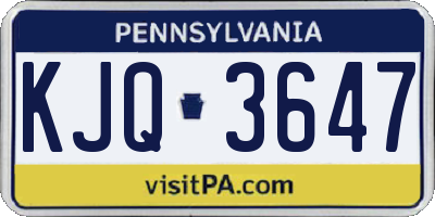 PA license plate KJQ3647