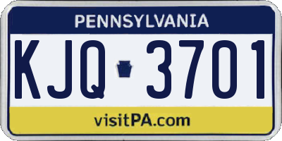 PA license plate KJQ3701