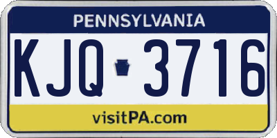 PA license plate KJQ3716