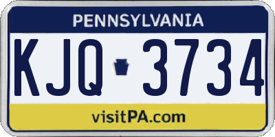 PA license plate KJQ3734