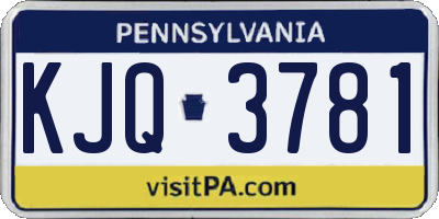 PA license plate KJQ3781