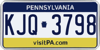 PA license plate KJQ3798