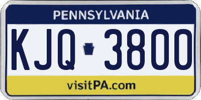 PA license plate KJQ3800