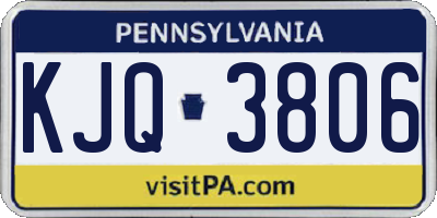 PA license plate KJQ3806