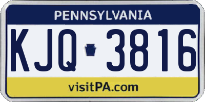 PA license plate KJQ3816