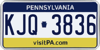 PA license plate KJQ3836