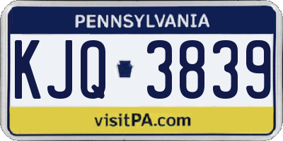 PA license plate KJQ3839