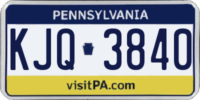 PA license plate KJQ3840