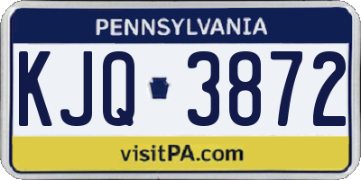 PA license plate KJQ3872