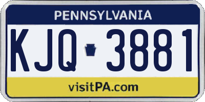 PA license plate KJQ3881