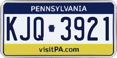 PA license plate KJQ3921