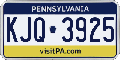 PA license plate KJQ3925