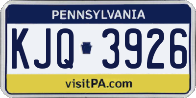 PA license plate KJQ3926