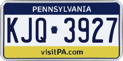 PA license plate KJQ3927