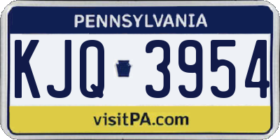 PA license plate KJQ3954