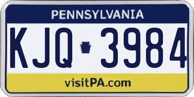 PA license plate KJQ3984