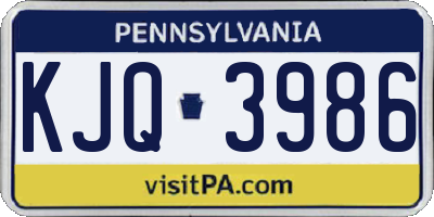 PA license plate KJQ3986